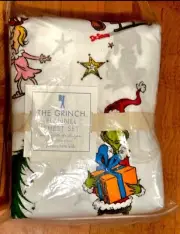 NEW POTTERY BARN Kids DR SEUSS THE GRINCH CHRISTMAS FULL FLANNEL SHEET SET