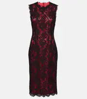 [Dolce & Gabbana] Dolce & Gabbana Cotton-blend lace midi dress AU 16 red