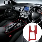 RHD Red Carbon Central Control Gear Shift Panel Cover For Nissan GTR R35 08-16