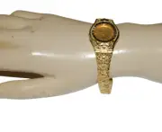SEIKO 10k Solid Yellow Gold Bracelet Lady Watch Nugget Link 21 Grams Stamped