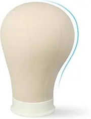 Canvas Block Head Mannequin Head Canvas Wig Head Wig Display Styling Head with Mount Hole (Light Brown,21")