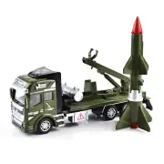 1:64 Military Truck Alloy Model with Rocket Missile Souvenir Static Display B
