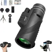 Stscope360 Monocular, Monocular-Telescope High Powered for Smartphone Monoculars for Adults High Definition Monoculars Telescope for Stargazing Hunting Watching Travel Camping Hiking(Black-b,80*100)
