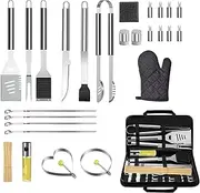 Top G 27Pcs Premium BBQ Grill Accessories Set, Stainless Steel Griddle Tools Kit with 16" Spatula & Storage Bag, Professional Grilling Set for Outdoor Cooking, Best Gifts for Men, Dad, Grill Masters