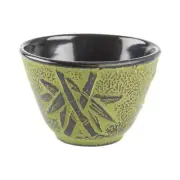 Benzer - Orient Express Bamboo Cast Iron Tea Cup 120ml Lime with Black Finish