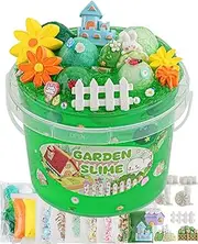Garden Green Slime Kit for Girls & Boys Ages 8-12, Slime Bucket with Slime Clay, 10 Packs of Add-ins, Slime Party Favors for Kids, Sensory Toys Birthday Easter Hallowmas Christmas Girls & Boys Gifts
