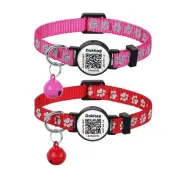 Reflective Cat Collar with QR Code Name Tag,Breakaway Cat Collars with Pet Id...