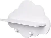 2 PCS Wall Shelves Cloud Shape Wood Floating Shelf Wall Mounted Shelving Coat Hanger Storage Rack Home Kitchen Storage Organisation Racks Floating Shelves