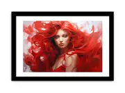Red Women Art Framed Art Framed print Art Poster
