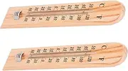 Kisangel 2pcs Thermometer Outdoor Temperature Gauge Outside Temperature Gauge Outdoor Thermostat Pine Wood Khaki