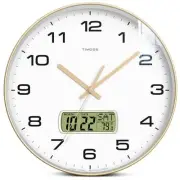 Wall Clock, 10" Dial Non-Ticking Silent Battery Operated Analog 10 Inch Gold