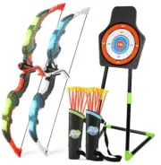 Bow and Arrow Set for Kids, 2-Pack LED Light Up Archery Set with 20 2-pack