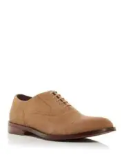 The Men’s Store Z3964 Men's Camel Suede Lace Up Cap Toe Dress Shoes Size 10