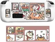 Kiloluv Protective Case & Decal Stickers for Steam Deck LCD & OLED Version, Hard Slim Protective Case with Full Protection (Tiger & Cat)