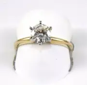 Round Moissanite Solitaire Ring 14k Yellow Gold 1.00Ct
