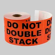 TUCO DEALS - 5" x 3" DO NOT Double Stack Self Adhesive Warning Shipping Mailing Labels/Stickers (Orange / 300 Labels Per Roll)