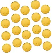 30pcs Coin St Patricks Day Accessories Saint Patricks Day Round Clovers Green Tutu St Patricks Day Costume Party Game Supplies Golden Plastic