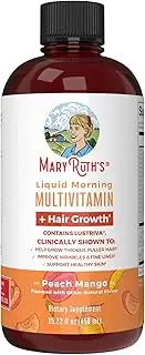 MaryRuth Organics Liquid Multivitamin Lustriva® Hair Growth for Women| Biotin 10000mcg | Vitamin D, B |Clinically Tested for Thicker Hair, Wrinkles, Fine Lines, Skin Care| Ages 18 | 15.22 Fl Oz
