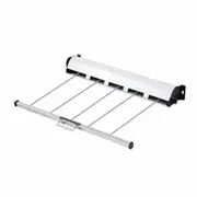 Retractable Clothesline 5 Line Clothes Dryer Airer Rack Wall Outdoor Wet Dry Laundry Garment Pull Out Air Washing Drying Cord 50m Galvanised Steel