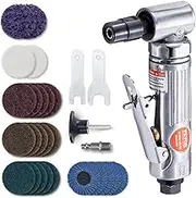 VEVOR Air Angle Die Grinder, 1/4" Right Angle Die Grinder (20000RPM), Heavy Duty 90-Degree Angled Air Powered, 24PCS Discs for Grinding, Polishing, Deburring, Rust Removal