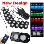 8 Double Pods RGB LED Rock Lights Offroad Music Wireless Bluetooth Control Kits
