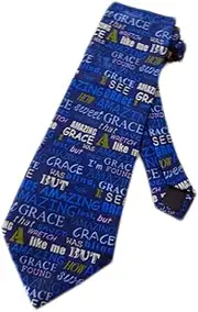 [Steven Harris] Mens Amazing Grace Church Hymn Necktie - Blue - One Size Neck Tie