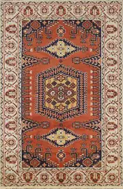 Vibrant Viss Room Size Rug Handmade Tradition Geometric Patterns Wool 5x8 ft