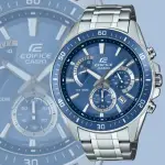 【CASIO 卡西歐】EDIFICE 大膽精緻 經典大錶殼運動風腕錶-藍(EFR-552D-2AV 防水100米)