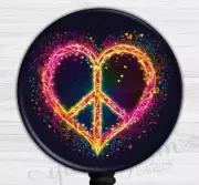 Peace Heart Badge Holder, Bright Heart Badge Reel, Heart ID Retractable 6522