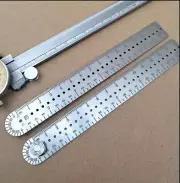EDC TC4 Titanium Alloy Ruler Scale Protractor Creative Ruler w/ CM Inch