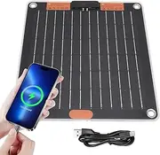 Solar Panels, Solar Panel Battery Charger, Hiking Power Bank, Fast Charging 30W Power Bank Panel, Portable Battery Pack with 2 USB Ports for Home, Camping, Hiking and Backpacking