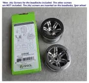 1-Pr Axial AX8092 2.2 Rockster Beadlocks Wheel Chrome (2) Wraith AX10 NEW SEEPIX