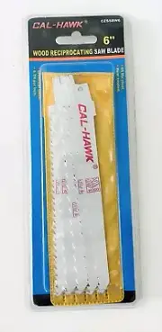 Cal-Hawk 5-Pc 6" Reciprocating Saw Blades Set 6TPI, Made of 65 Mn Steel