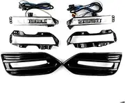 LED DRL Daytime Running Light Front Bumper Fog Lamps with Dynamic Turn Signal Accessories Compatible With VEZEL Compatible With HR-V 2019 2020