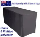 1.8m 6FT Fitted Black Trestle Table Cover Functions Weddings Parties Markets
