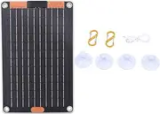 15W Monocrystalline Silicon Solar Panel Charger,Dual Type C Output Portable Solar Panel for Phone Camera Tablet Charging, Slim & Lightweight Design,Ideal for Outdoor Camping