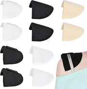 5 Pairs of Women's Shoulder Pads, Removable Shoulder Pads, Shoulder Pads with Velcro Strap, Shoulder Pads Self-Adhesive, Non-Slip Shoulder Pads, Foam, for Suit, 2 Styles (Black and White)