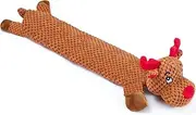 Senneny No Stuffing Dog Christmas Toys with Squeakers, Crinkle Xmas Plush Dog Toys for Large Medium Small Dogs, Durable Interactive Dog Toys for Puppies, Reindeer
