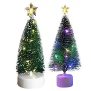 3PCS Mini Christmas Tree with LED Lights Xmas Tabletop Ornaments Home Decor