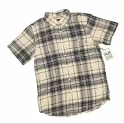 Obey Manifesto Button Down Plaid Flannel Shirt Men Size Medium NWT