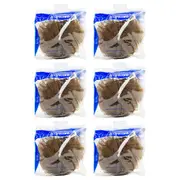 6PK Manicare Luxury Cleansing Exfoliating Body Sponge Scrubber 9.5x14.5cm Brown