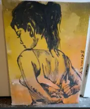 David Bromley Lucy Undress Oil On Board Original Painting Art 76x56cm Signed COA