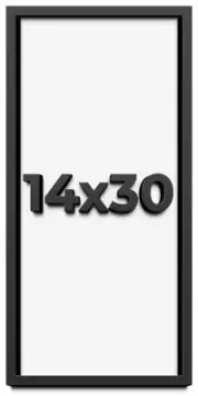 14x30 Shadow Box Frame Black | 1 inches Deep Real Wood Contemporary Shadowbox Di
