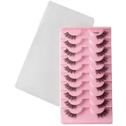 Lashie - Set of 10 Pairs: Volume Criscross Half False Eyelashes Y1007 - Black - One Size