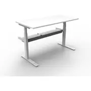 RAPIDLINE NEW PARAMOUNT ELECTRIC SINGLE HEIGHT ADJUSTABLE WORKSTATION No Screen 1 Person W1500 x D750 x H655-1259mm Natural White/White