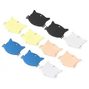 Metal Cat's Head Tags Stamping, 1.34"x0.98" Multicolored Blank Dog Tag DIY 10pcs