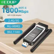 WiFi6 USB WiFi Adapter 1800Mbps Dual Band AX1800 Soft AP Wireless Network Card