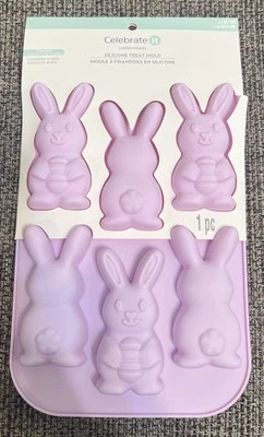 Celebrate it 6 silicone, treat mold, bakeware. New.