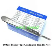 100 Sterile Dental Surgical Blades with FREE Scalpel Knife Handle Medical Tools