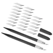 2pcs Exacto Knife w 24 Spare Blades Craft Hobby Carving Knife Set Black